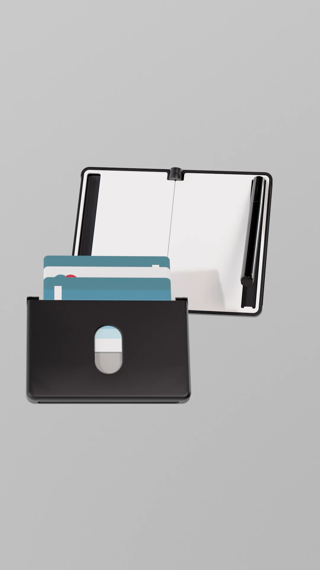 MEMO with cards, pen and an open writing area