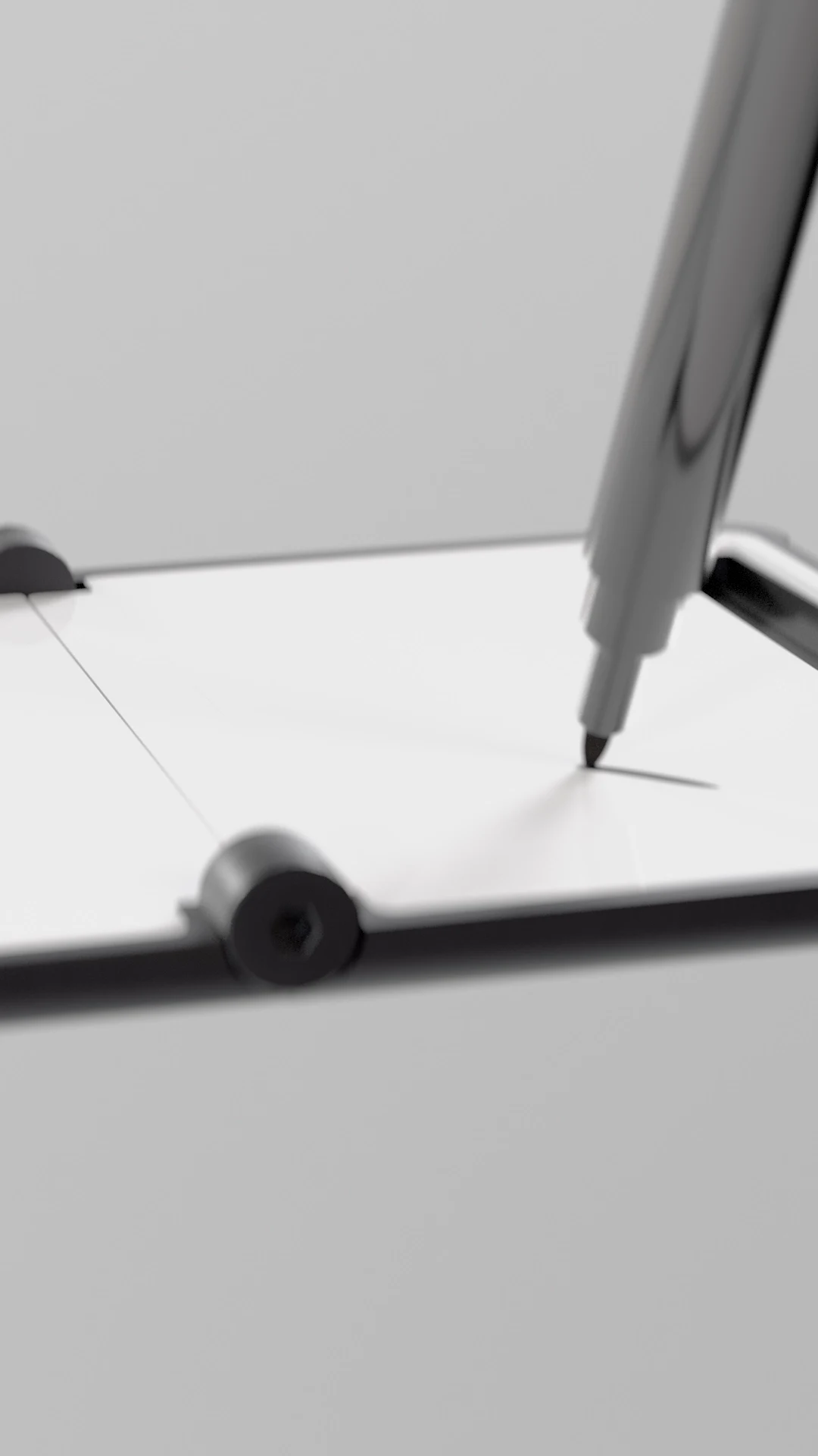 Animated pen drawing a line on the MEMO writing surface